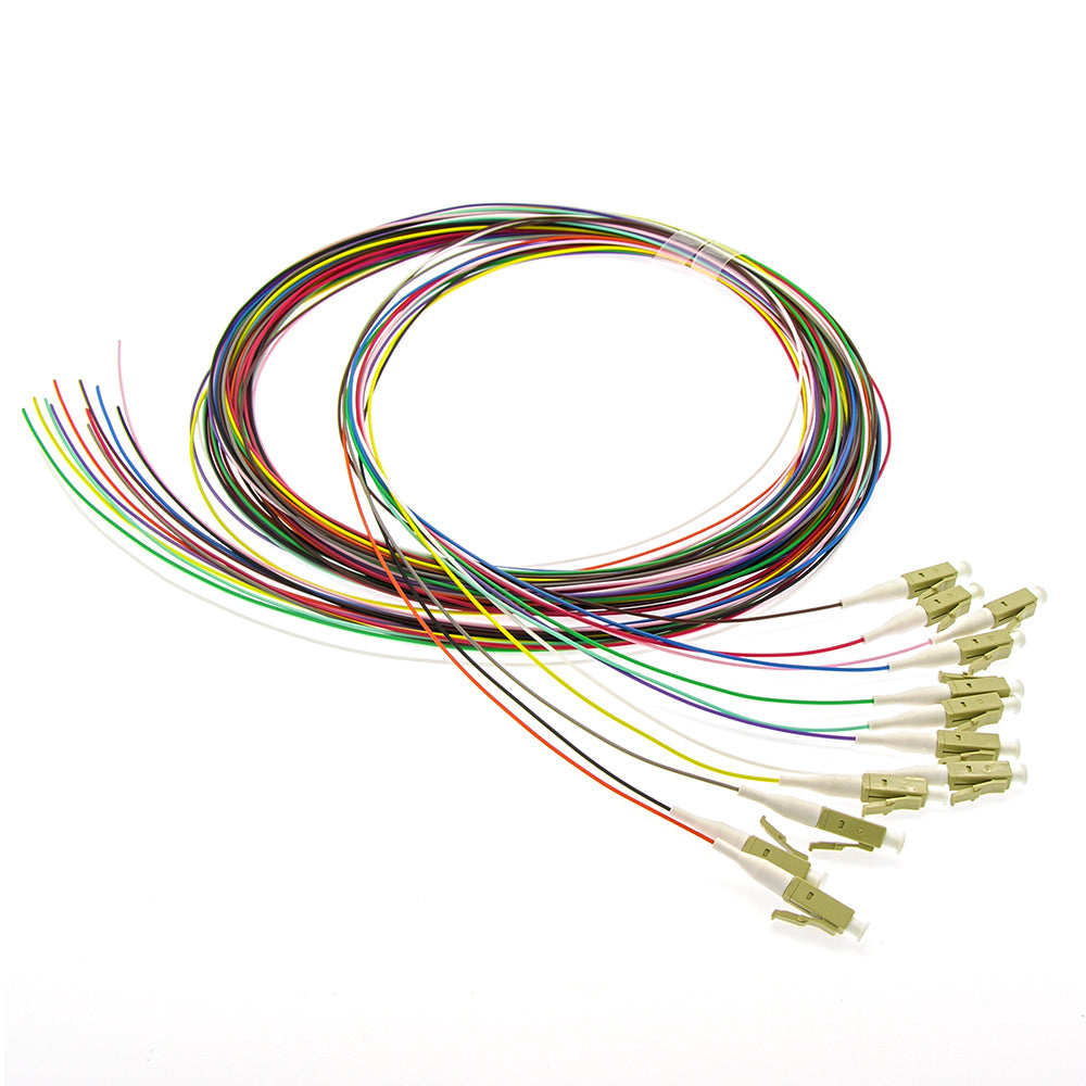 12-Pack 3m LC/UPC OM3 Multimode Multicolor Pigtail 12-Pack 3m LC/UPC OM3 Multimode Multicolor Pigtail